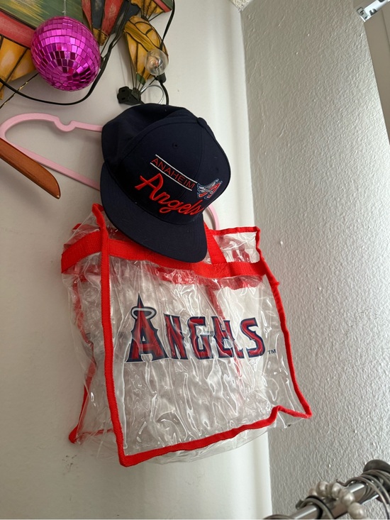 NBA Handbags - Anaheim Angels Navy Baseball Cap with Clear Red-Trim Tote